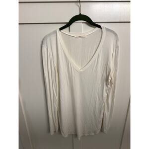 Women's Yellow Chair Long Sleeve White Top Size S